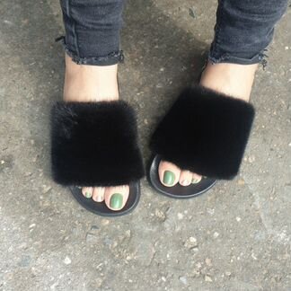 Норковые тапочки