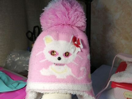 Шапка зимняя для девочки р. 48-50