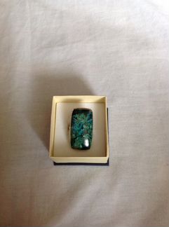 Кольцо серебряное с хризоколой