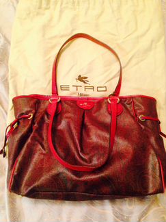 Кожаная сумка etro. Оригинал. В пакете и пыльнике