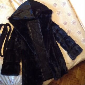 Эксклюзивная норковая шуба короткая черная