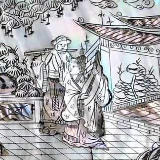 Антиквариат Портсигар серебро перламутр Раритет