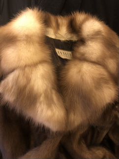 Шуба норковая с воротником соболь, размер 44