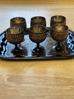 Набор 6 рюмок на подносе