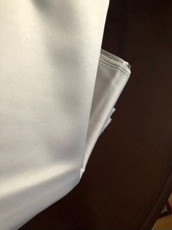 Ткань бежевая атласная стрейч для одежды лоскут