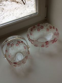 Вазы, набор из цветного хрусталя