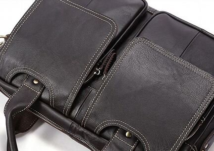 Мужская кожаная сумка А4 для ноутбука новая LB135