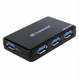 USB-концентратор 4 порта USB 3.0 Transcend HUB3 4xUSB 3.0 Black #TS-HUB3K