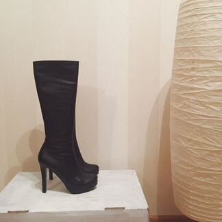 Чёрные кожаные сапоги Gode plus