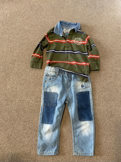 Джинсы 18-24 Zara & Лонгслив Mayoral 92 cm