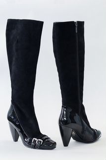 Сапоги осенние/демисезон. замша/лак Карло Пазолини