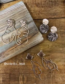 Серьги геометрия ручной работы