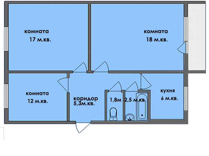 Планировка квартиры 63 кв м 3 комнаты