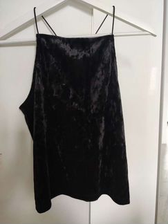Топ H&M черный бархат