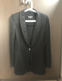 Черный удлиненный пиджак Emporio Armani, S