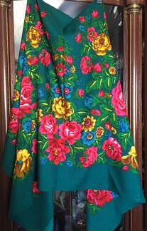 Павловопосадская шаль Розовый вечер-9