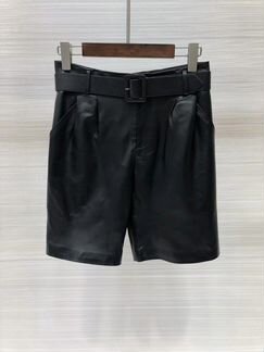 Шорты кожаные Saint Laurent