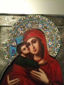 Икона 18в Владимерская Божья Матерь