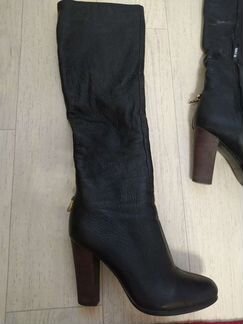 Высокие сапоги, еврозима, натуральные кожа и мех