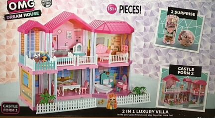 Новый Домик для кукол лол 2 в 1 трансформер