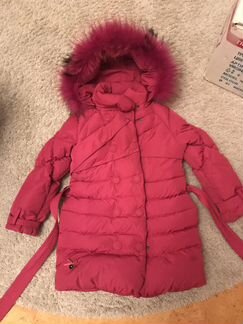 Пуховое пальто 122-128 с полукомбинезоном