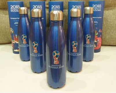 Термобутылка кубок fifa синяя
