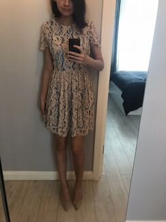 Платье бежевое мини Lusio