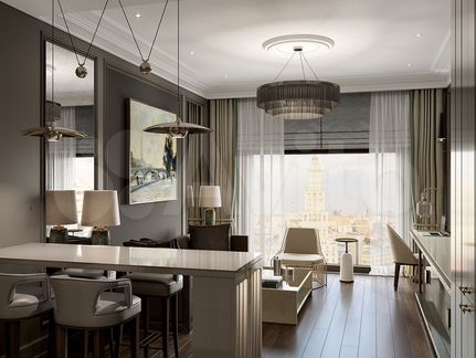 1-к апартаменты, 44.6 м², 6/19 эт.