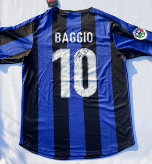 Автограф Roberto Baggio футболке Inter сертификат