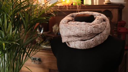 Шерстяной теплый снуд шарф-труба