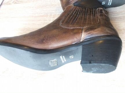 Коричневые кожаные ботинки (р. 40)