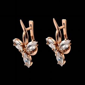 Серьги из серебра с фианитовыми вставками