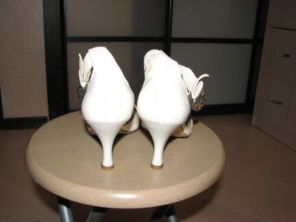 Туфли женские свадебные, натуральная кожа