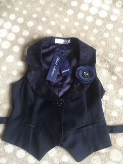 Новая школьная синяя жилетка Born 146 см