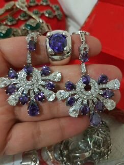 Серьги и кольцо 925 пробы
