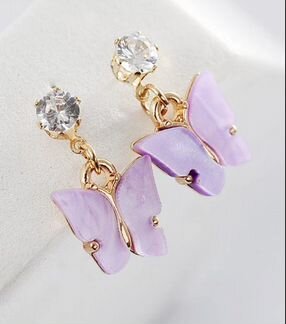 Серьги с цирконием кубической огранки женские