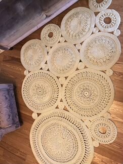 Вязаный ковер Монеты из полиэфирного шнура 5 мм-ко