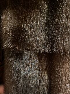 Шуба норковая поперечка 44-46 с капюшоном