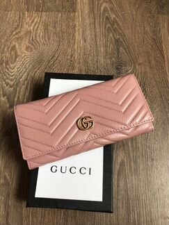 Кошелек Gucci в полоску пудра