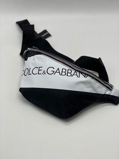 Новая поясная сумка Dolche&gabbana черно-белая